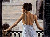 Fabian Perez Famous Paintings - Balcony at Buenos Aires II
